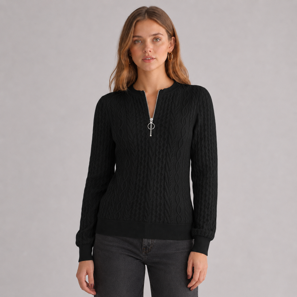 Women's Cable Knit Half-Zip Jumper