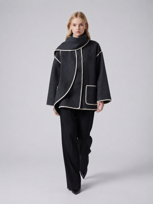 Women's Oversized Winter Scarf Wrap Jacket