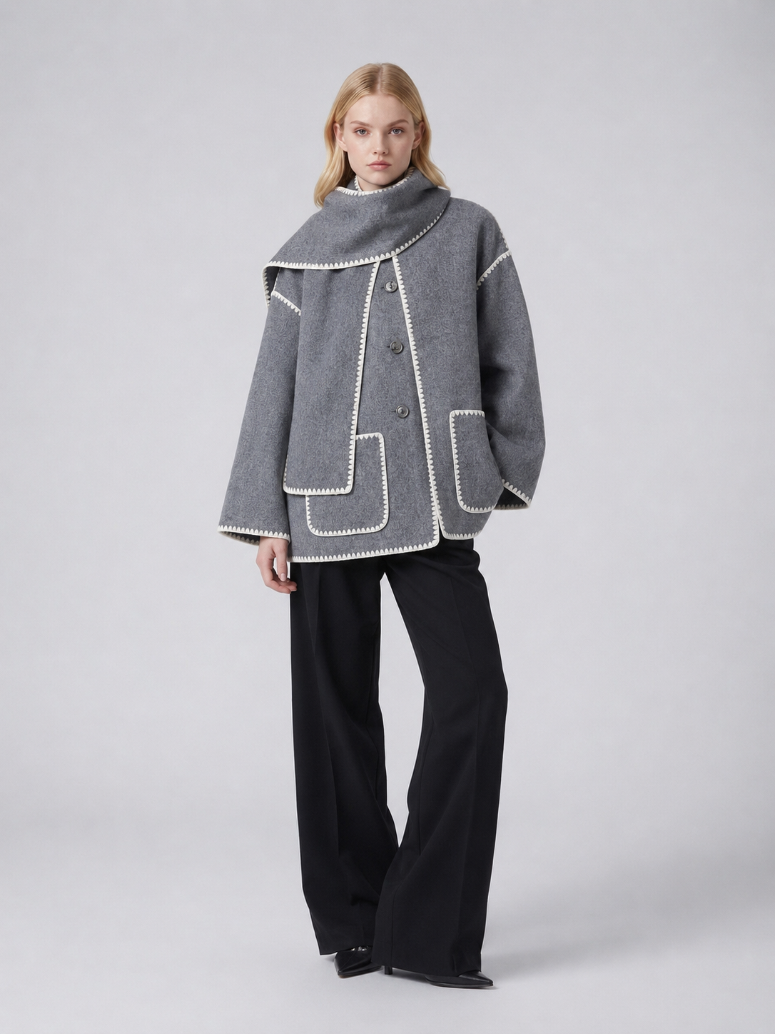 Women's Oversized Winter Scarf Wrap Jacket