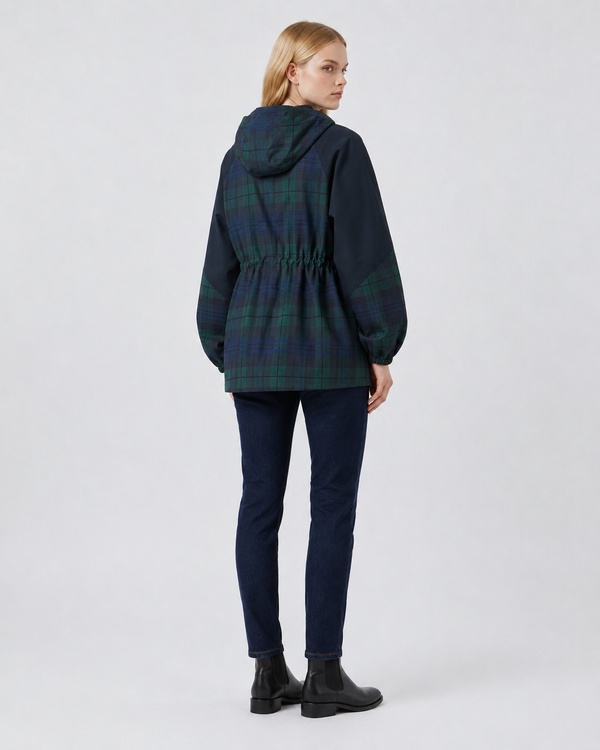 Women's Relaxed Plaid Hooded Jacket
