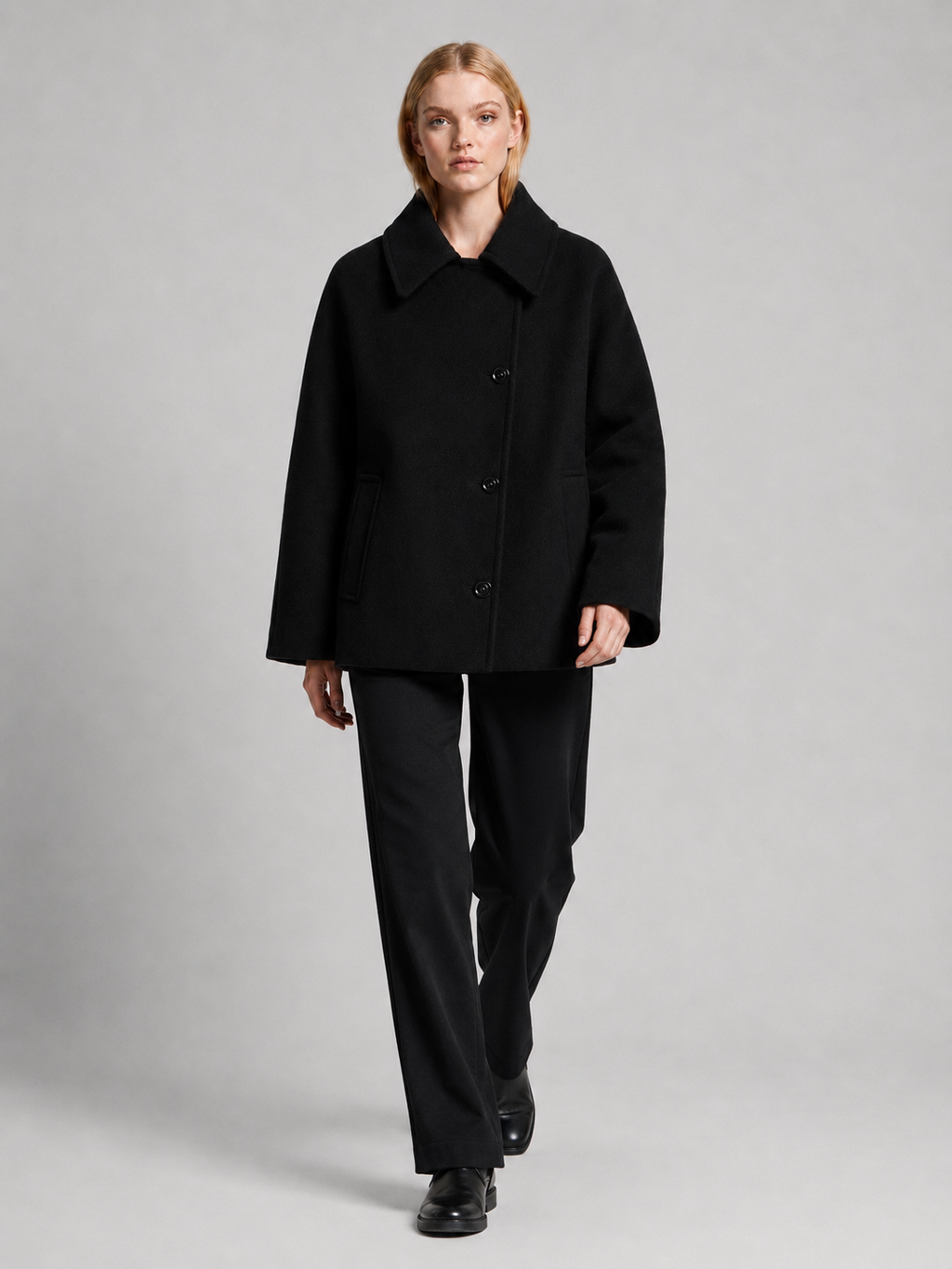 Women's Short Wool Blend Winter Coat