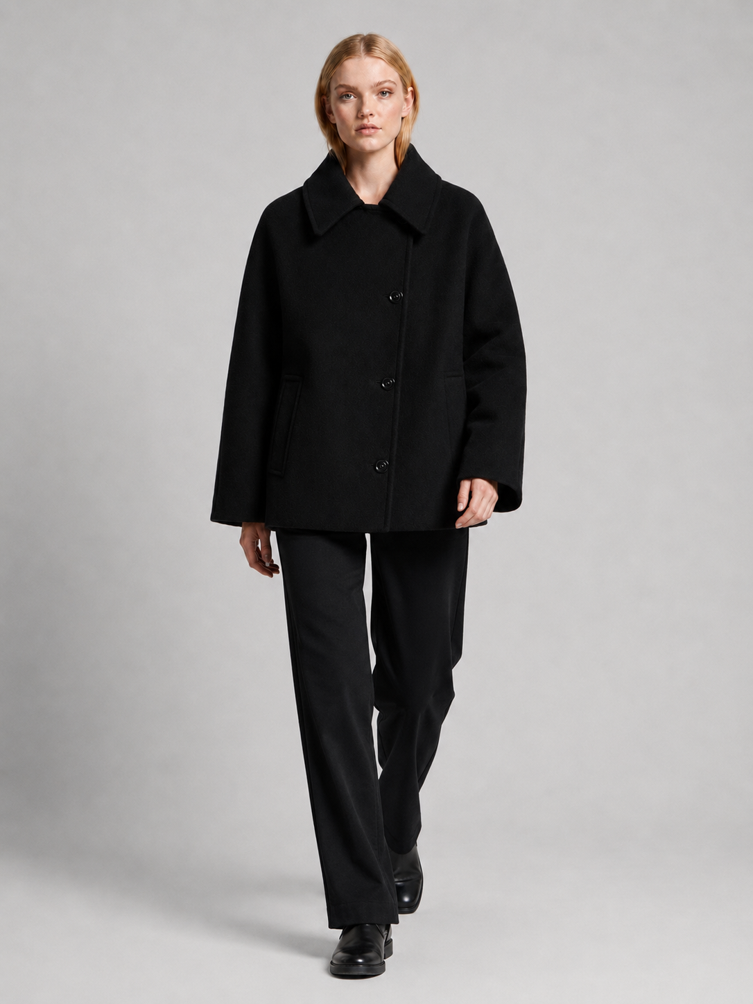 Women's Short Wool Blend Winter Coat