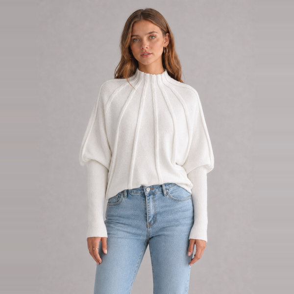 Women's Sunburst Mock Neck Knit Jumper