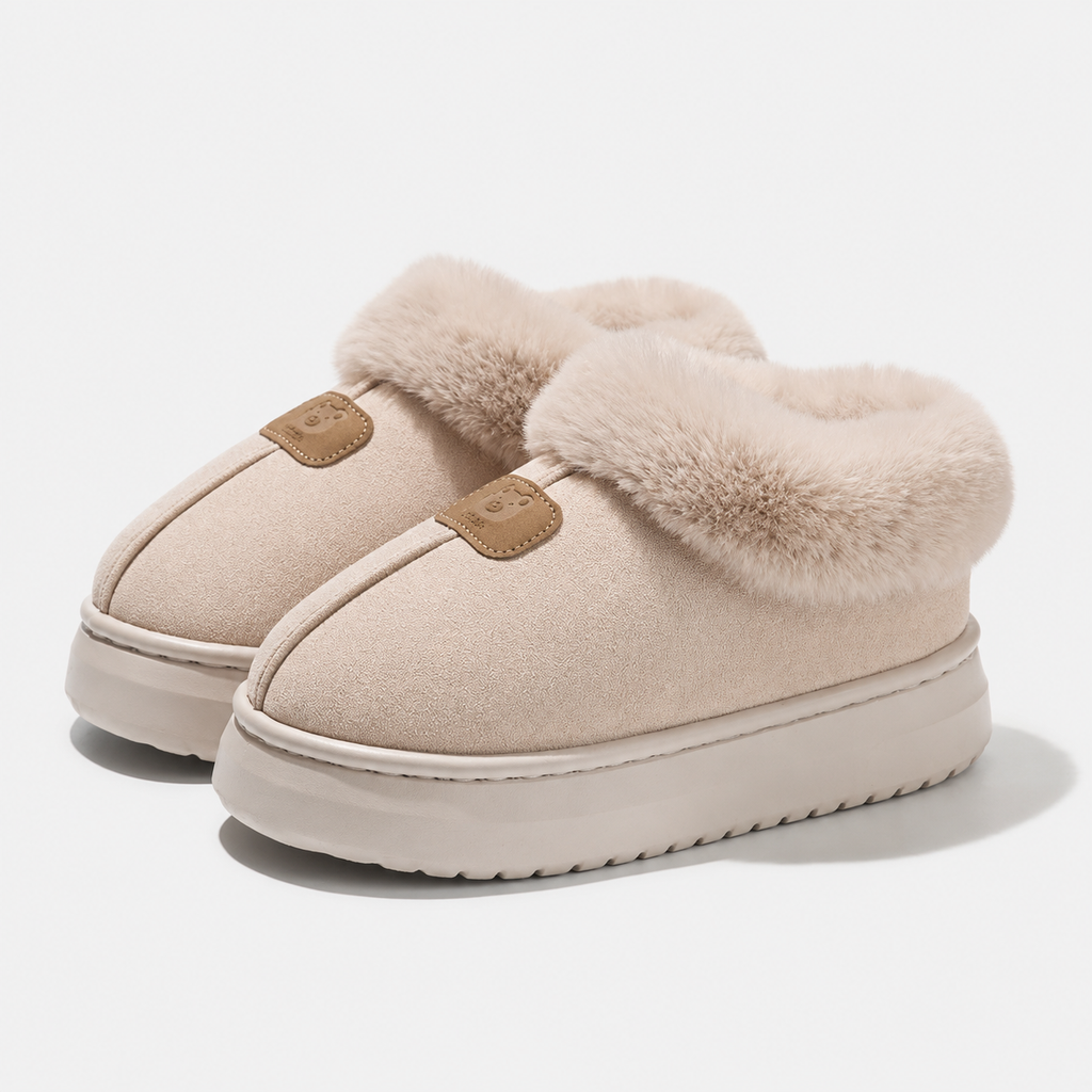 Women's Faux Fur Platform Slippers