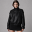 Women's Boxy Asymmetric Faux Leather Jacket
