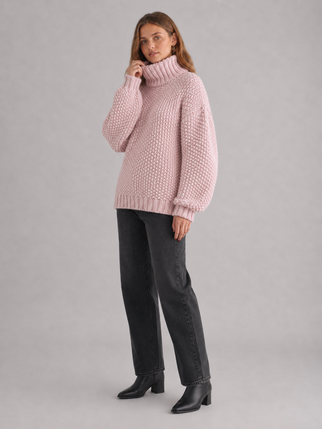 Women's Chunky Oversized Turtleneck Jumper