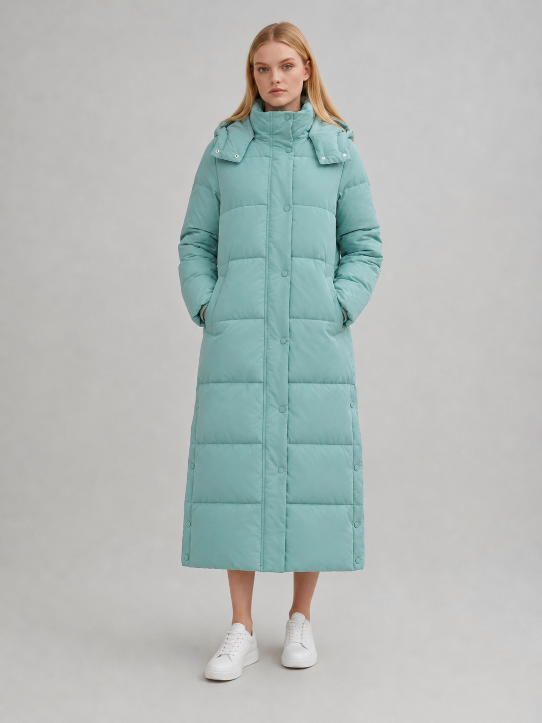 Women's Longline Hooded Puffer Coat