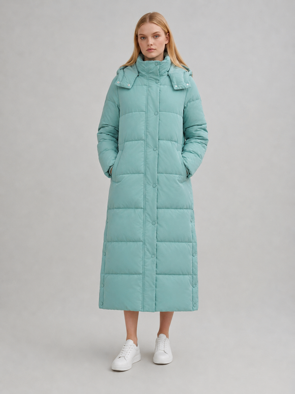 Women's Longline Hooded Puffer Coat