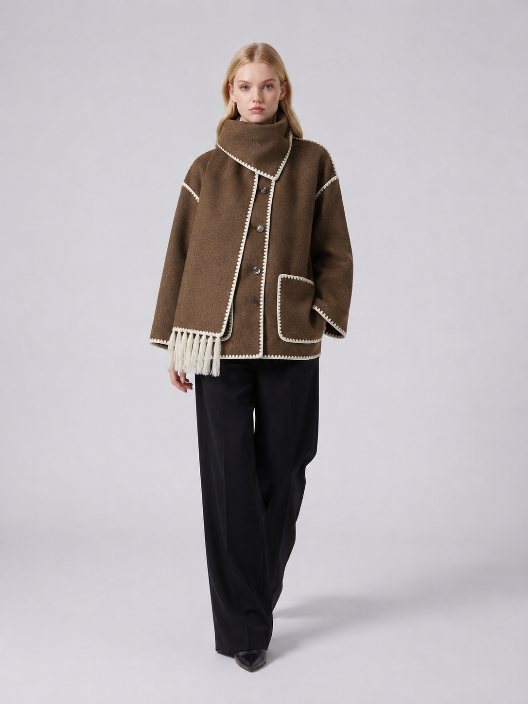 Women's Oversized Winter Scarf Wrap Jacket