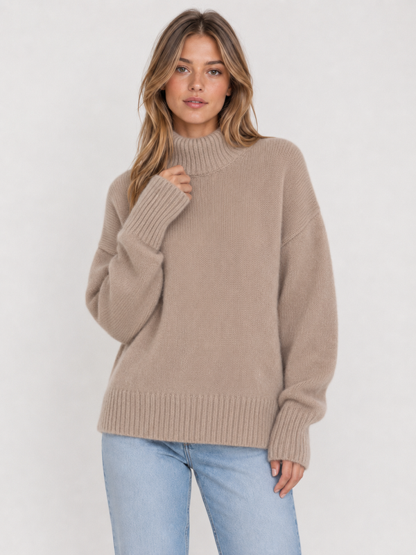 Women's Oversized Turtleneck Knit Jumper