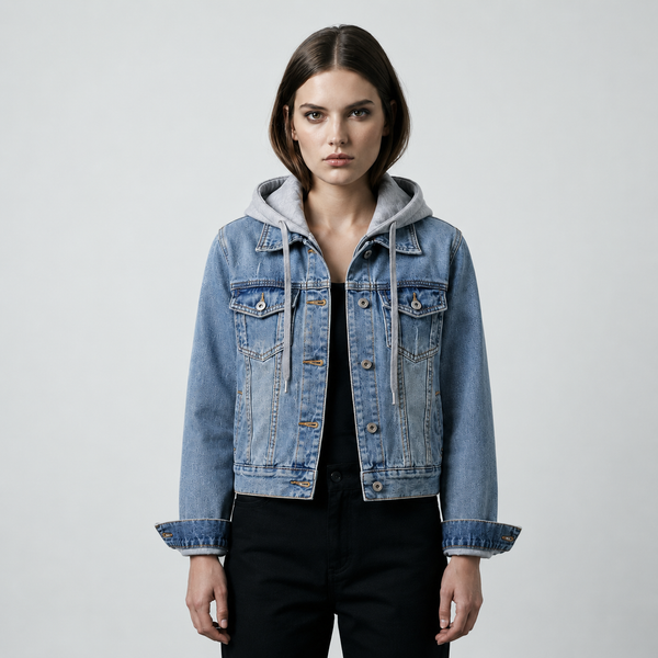 Women's Hooded Denim Jacket