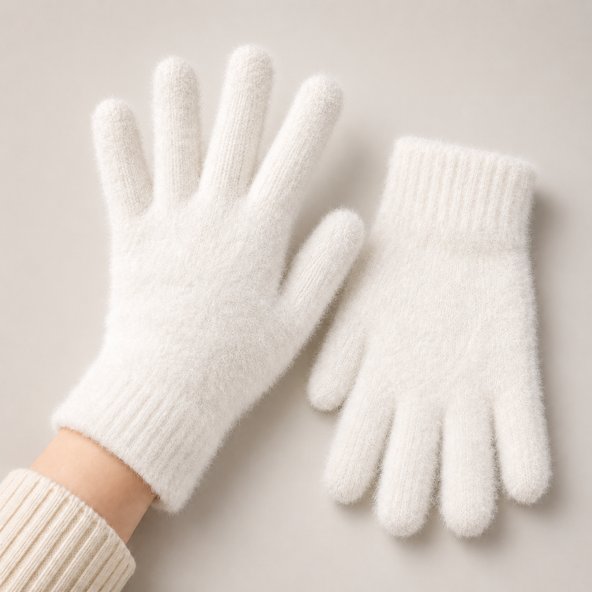 Women's Fluffy Knit Winter Gloves