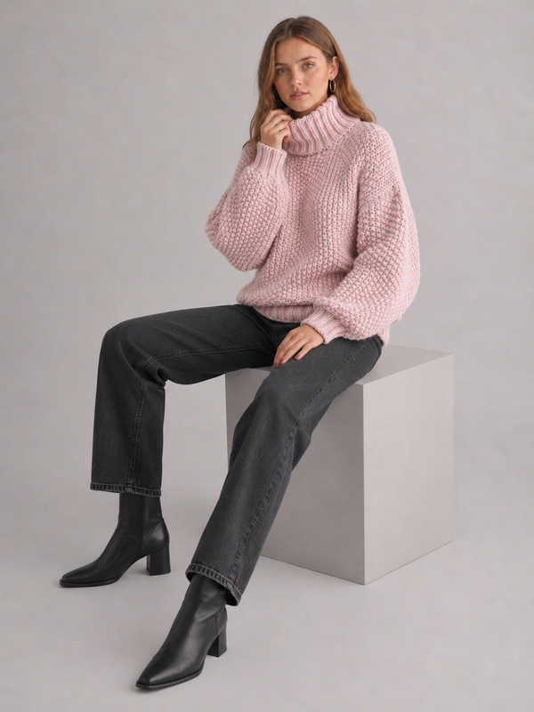 Women's Chunky Oversized Turtleneck Jumper