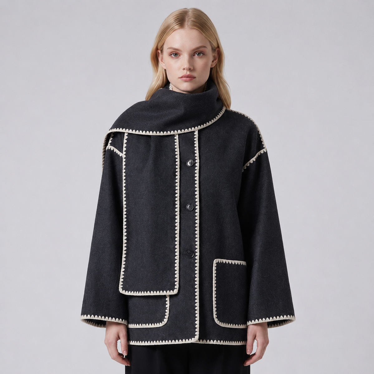 Women's Oversized Winter Scarf Wrap Jacket