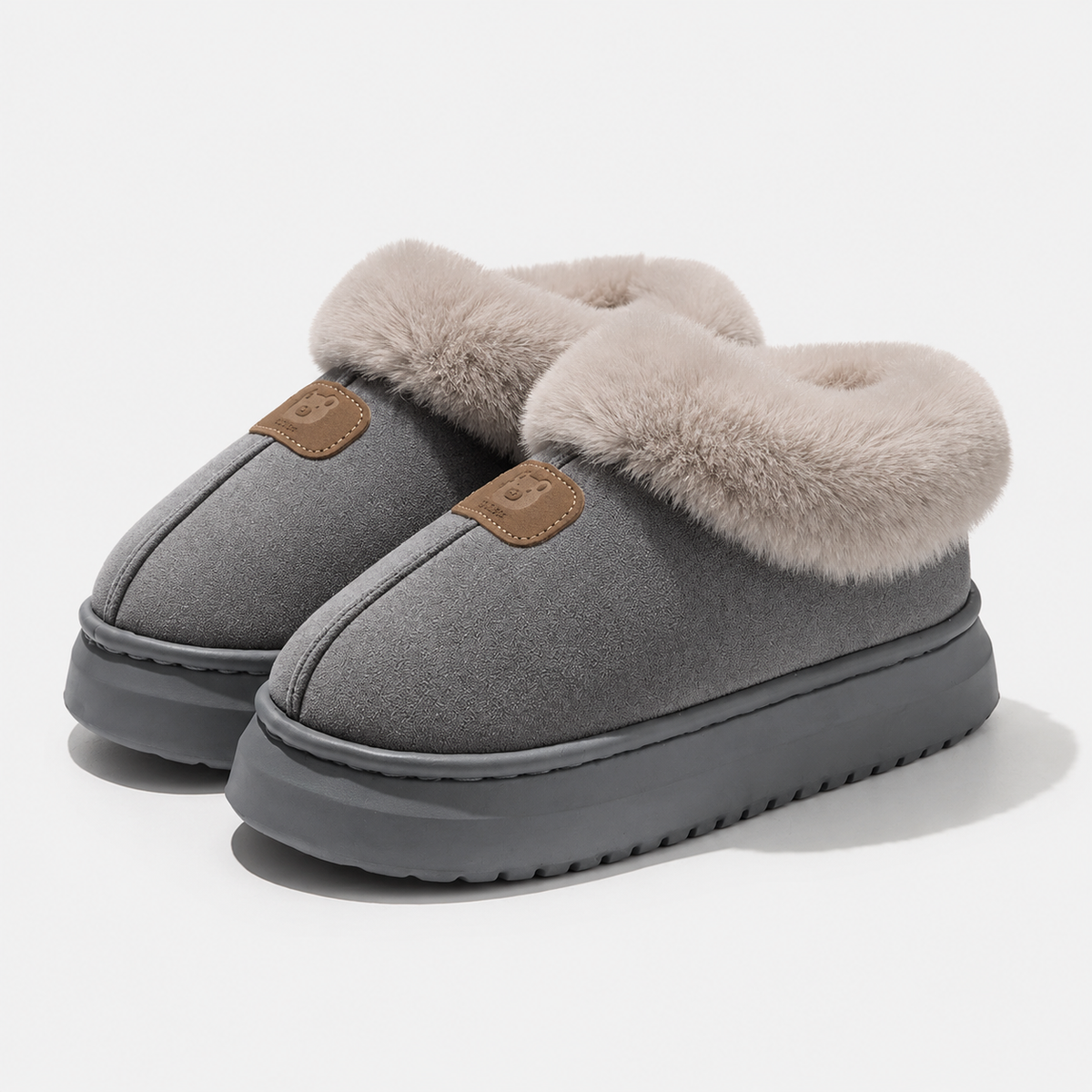 Women's Faux Fur Platform Slippers
