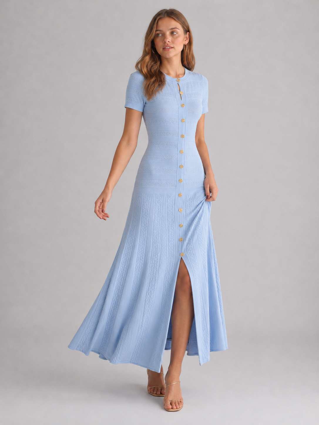 Women's Button-Front Knit Maxi Dress Secondary image