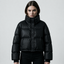 Women's Cropped Funnel-Neck Winter Puffer Jacket