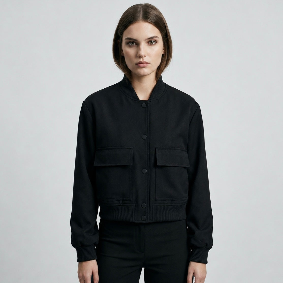 Women's Cropped Utility Bomber Jacket Main image