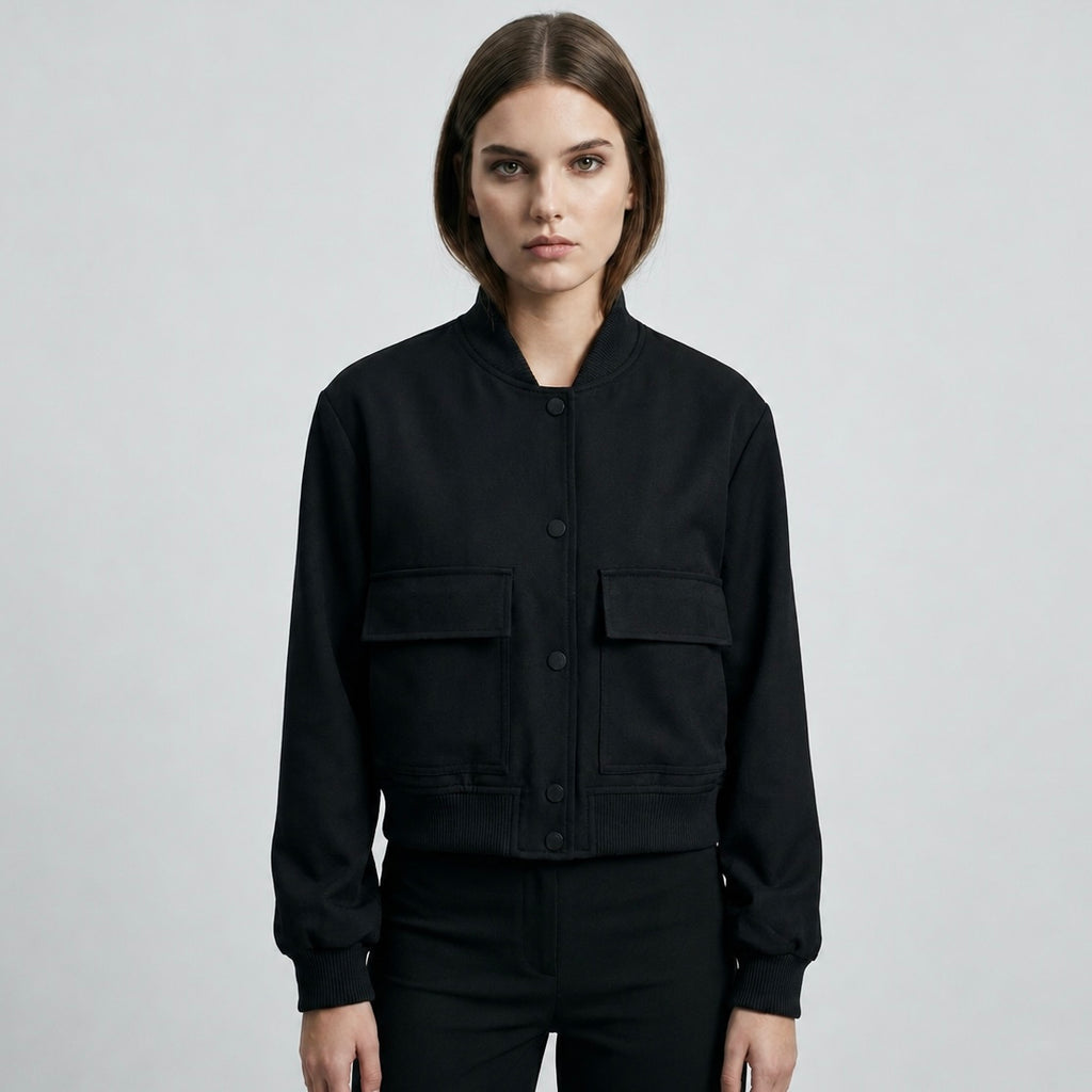 Women's Cropped Utility Bomber Jacket