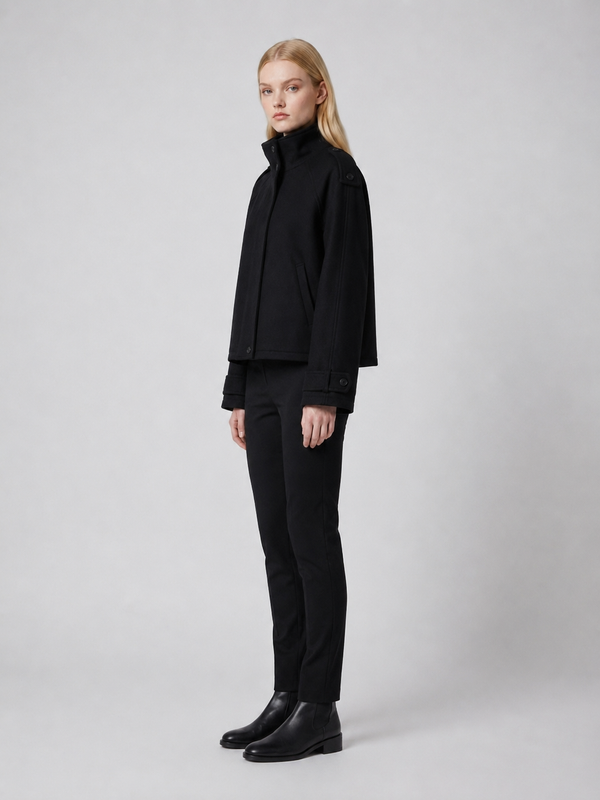 Women's Cropped Funnel-Neck Jacket