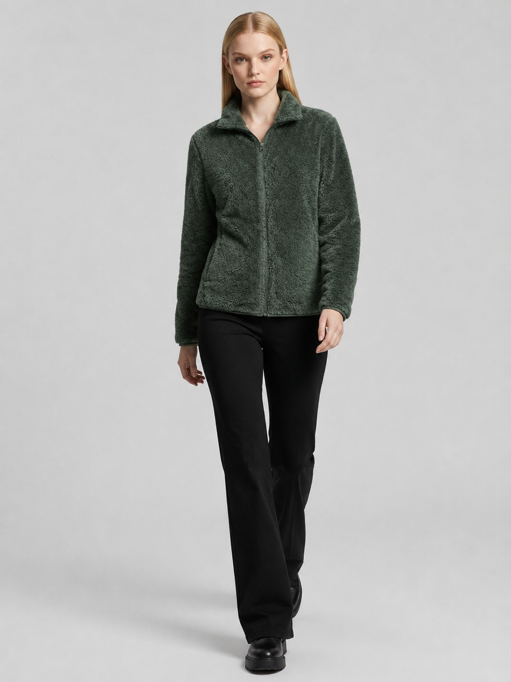 Women's Zip-Up Teddy Fleece Jacket