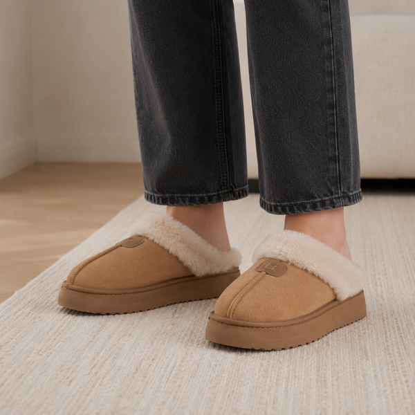 Women's Faux Fur Platform Slippers