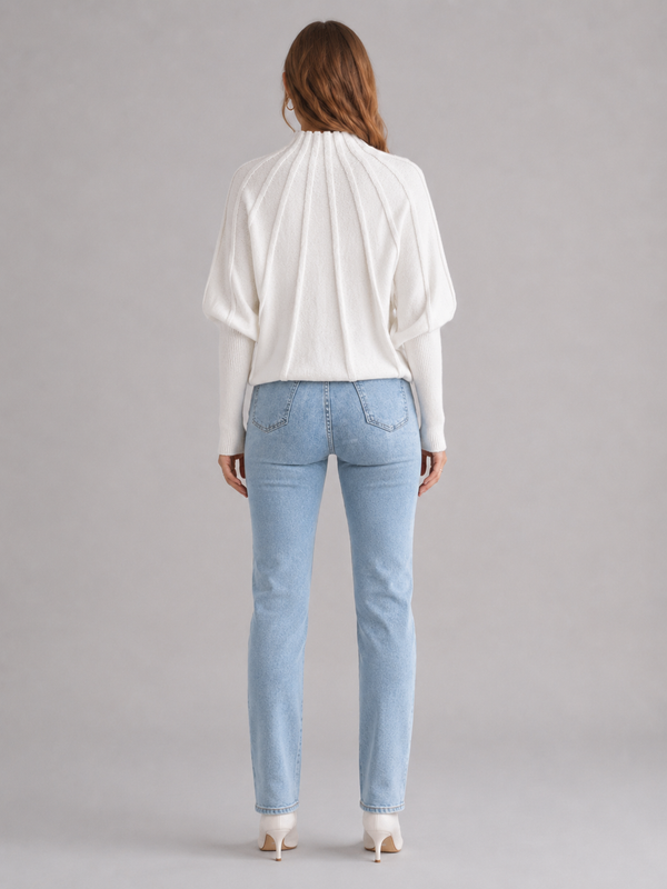 Women's Sunburst Mock Neck Knit Jumper