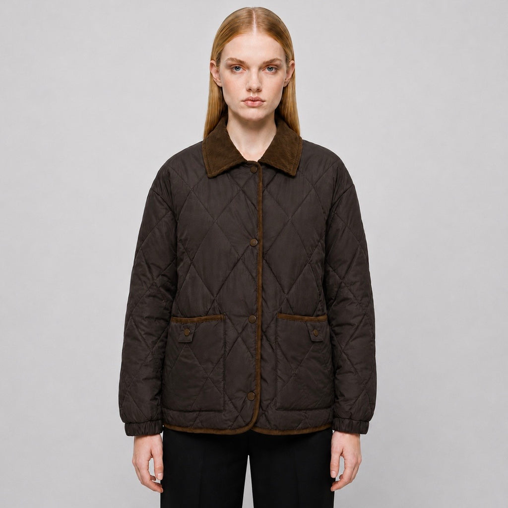 Women's Quilted Corduroy Collar Jacket