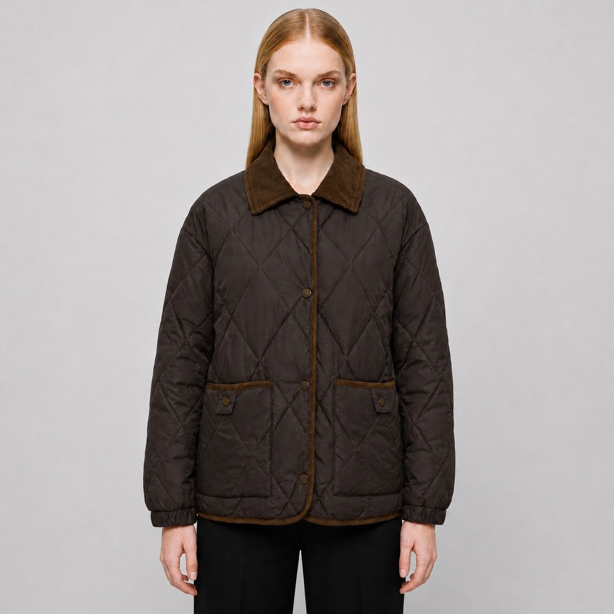 Women's Quilted Corduroy Collar Jacket