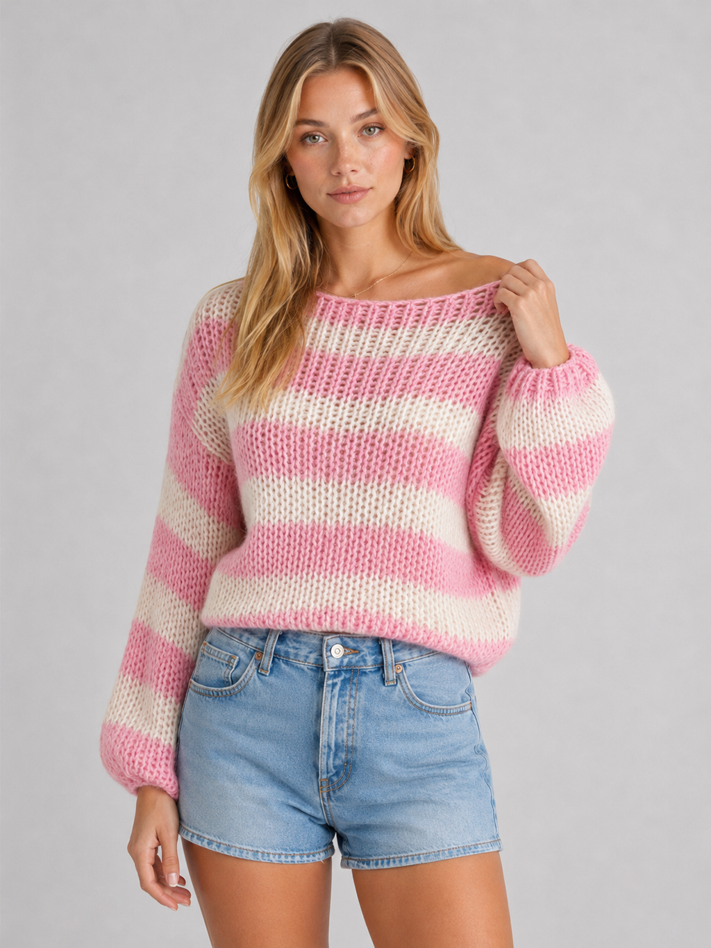 Women's Chunky Striped Knit Jumper