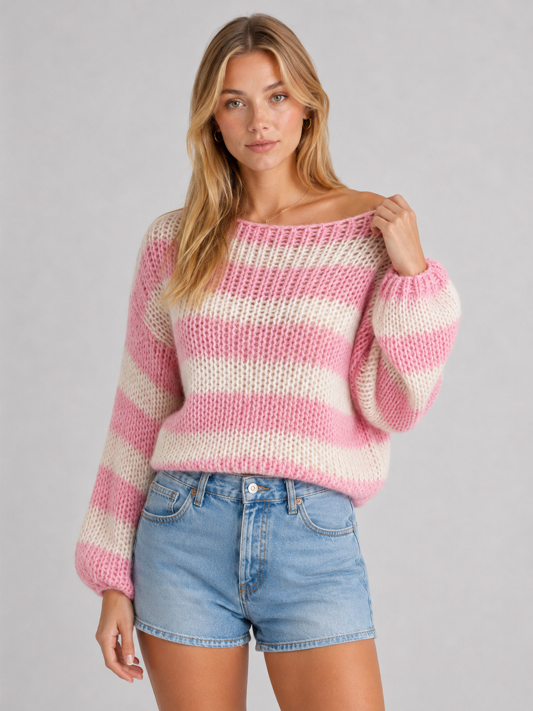 Women's Chunky Striped Knit Jumper