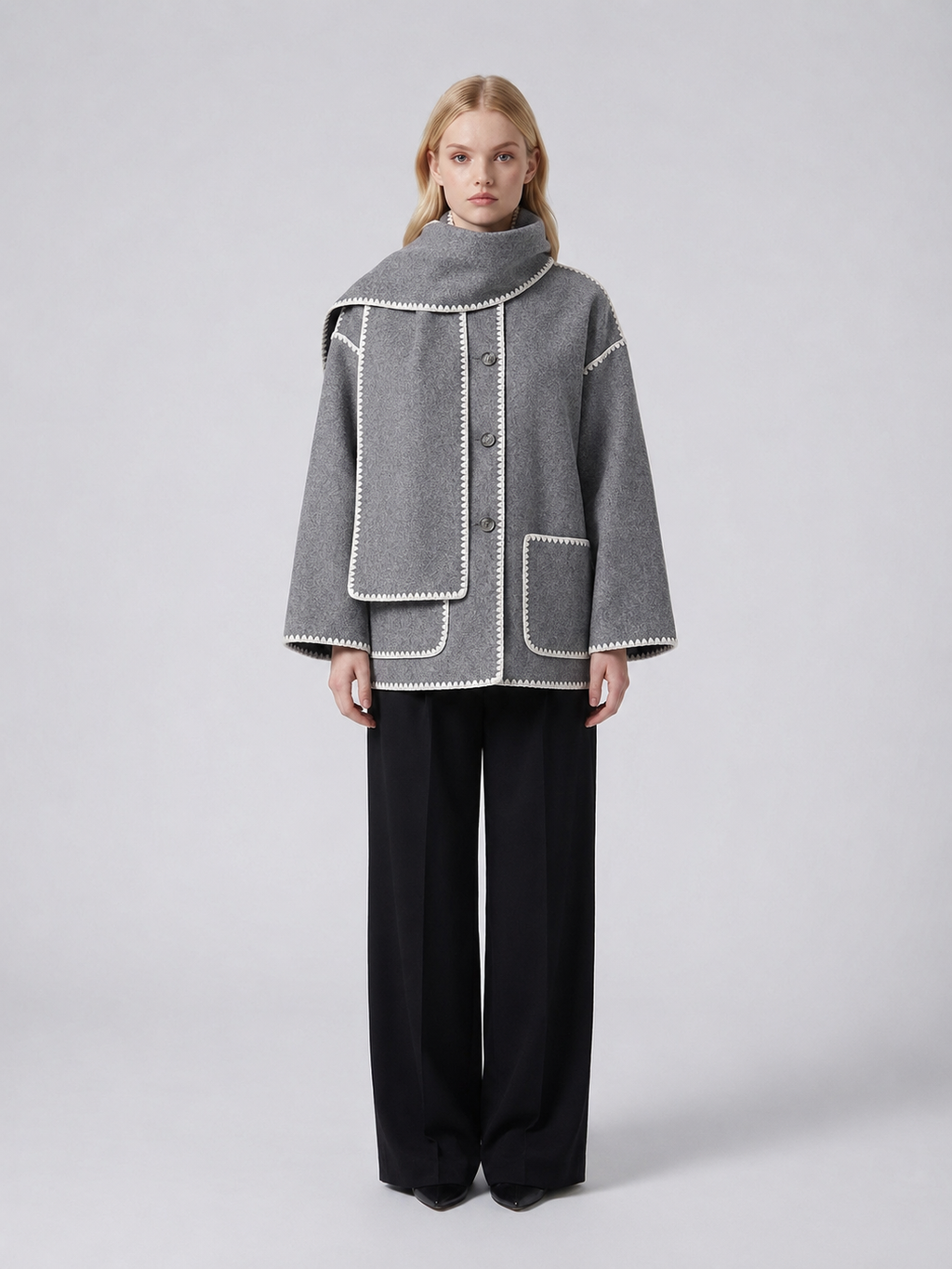 Women's Oversized Winter Scarf Wrap Jacket