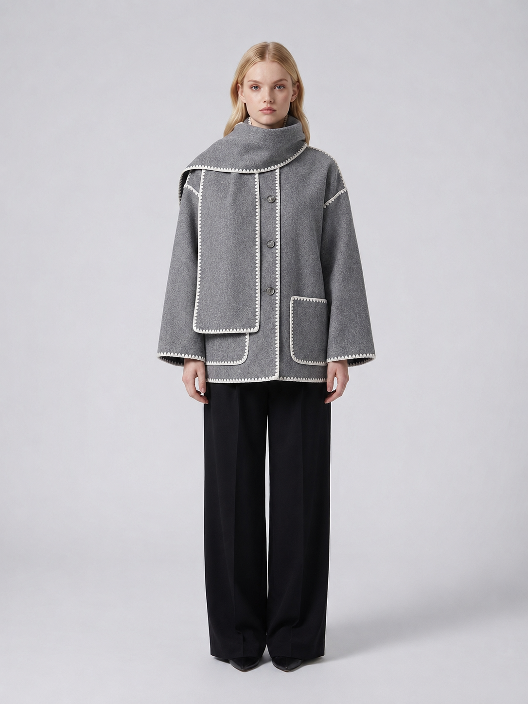 Women's Oversized Winter Scarf Wrap Jacket