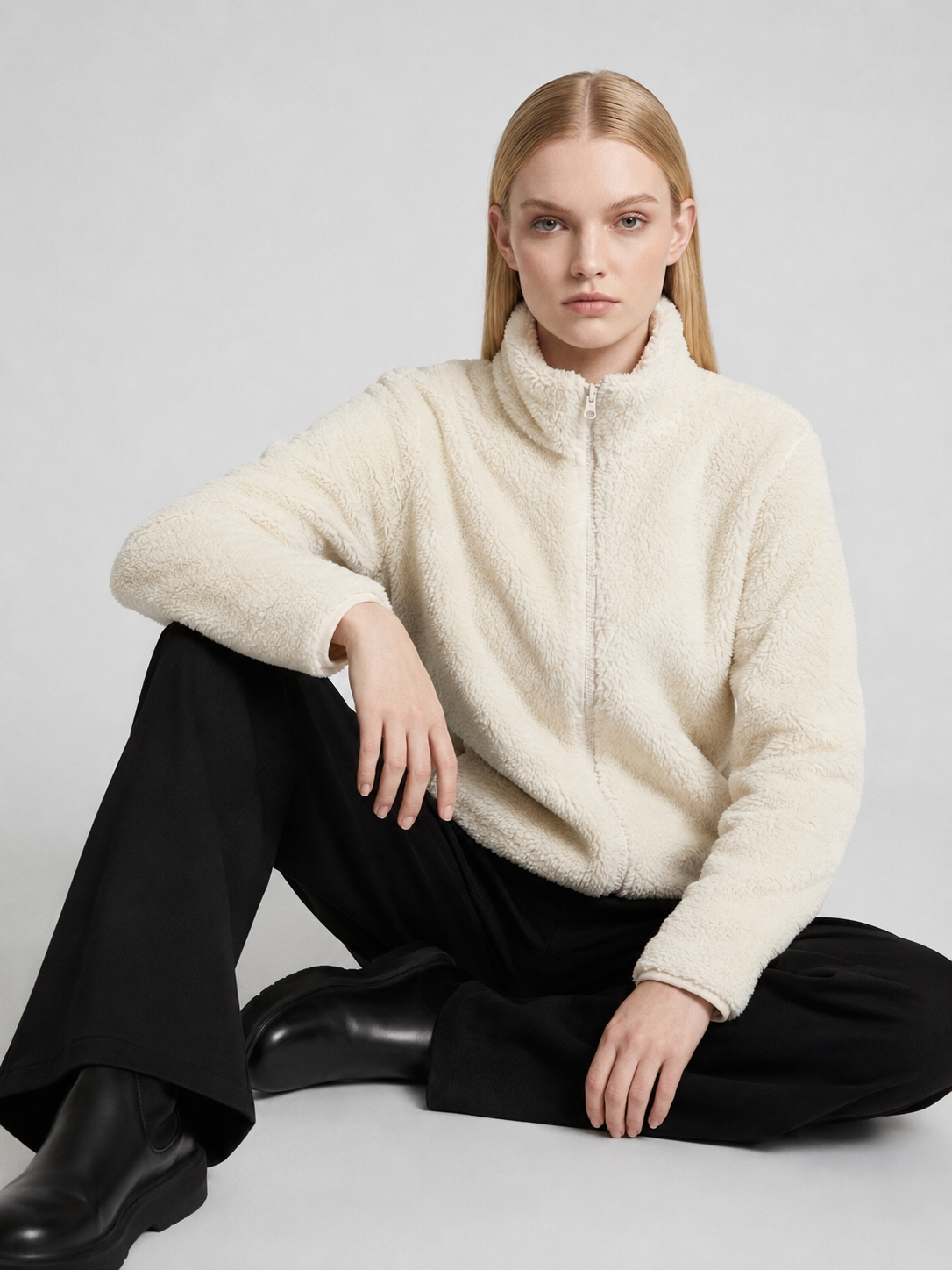 Women's Zip-Up Teddy Fleece Jacket
