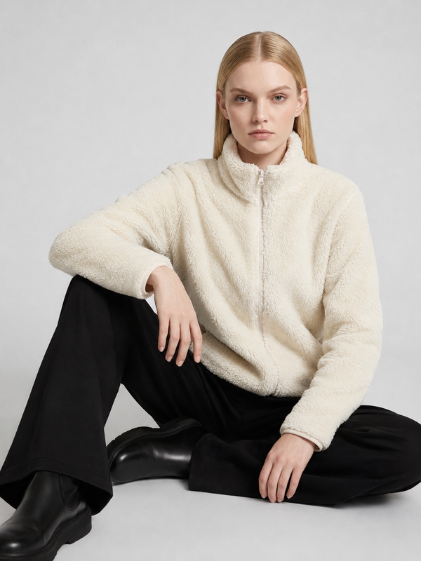 Women's Zip-Up Teddy Fleece Jacket