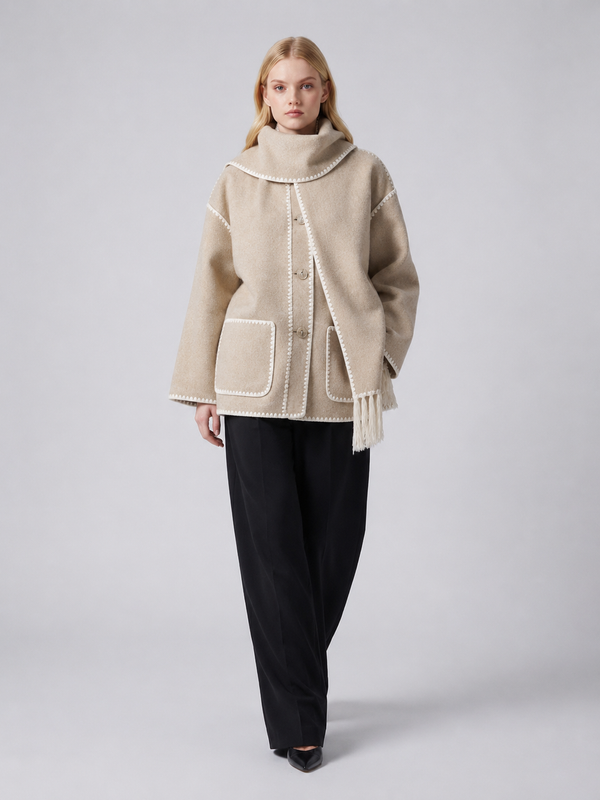 Women's Oversized Winter Scarf Wrap Jacket