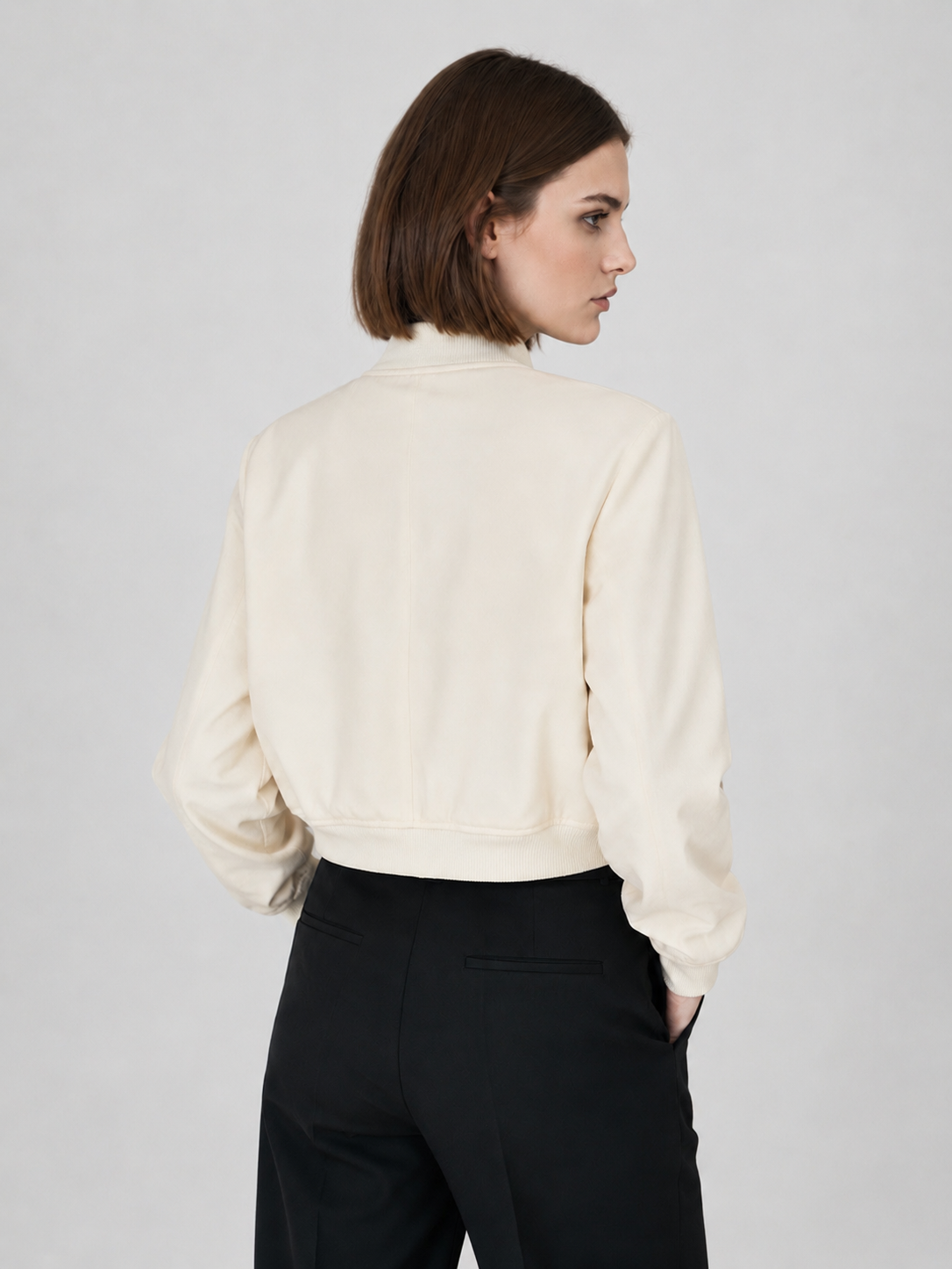 Women's Cropped Utility Bomber Jacket
