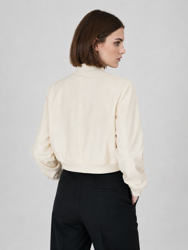 Women's Cropped Utility Bomber Jacket