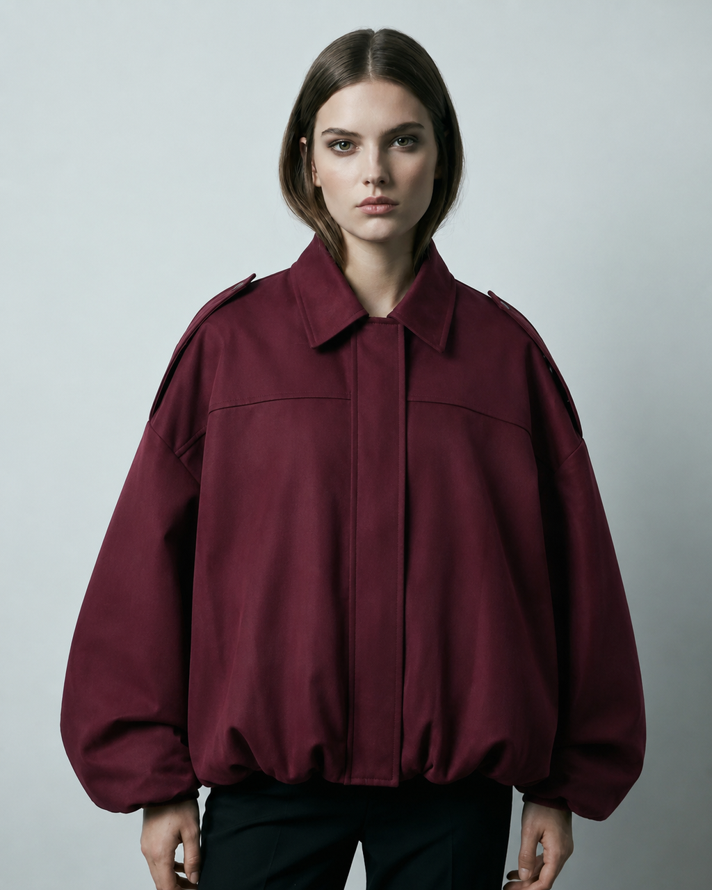 Women's Oversized Faux Suede Bomber Jacket