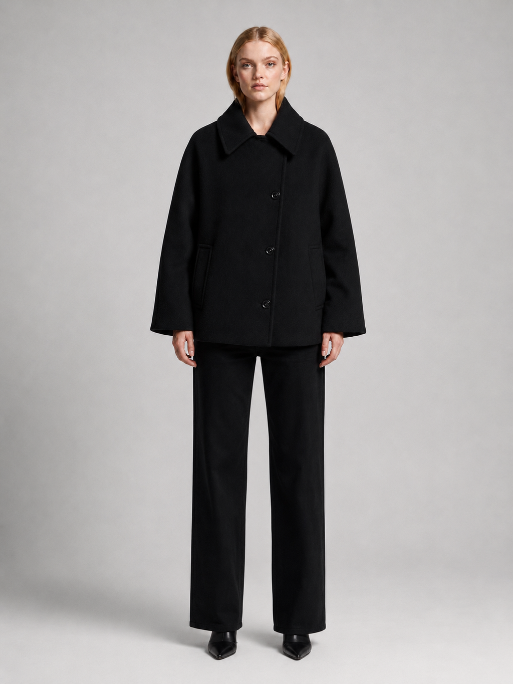 Women's Short Wool Blend Winter Coat