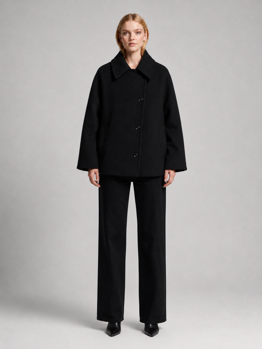 Women's Short Wool Blend Winter Coat