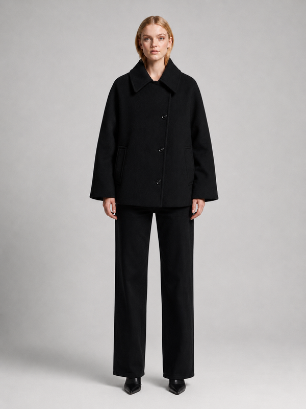 Women's Short Wool Blend Winter Coat