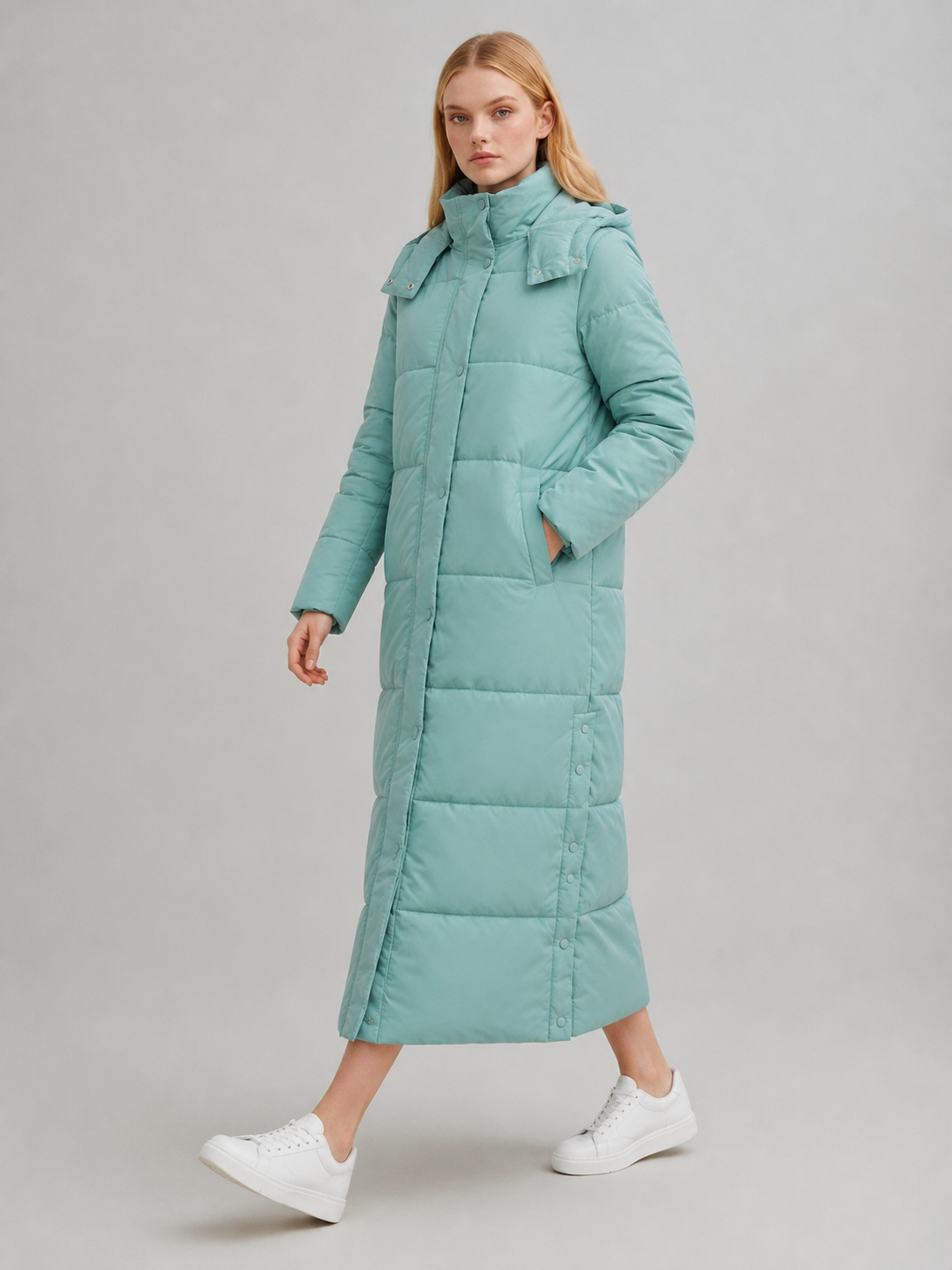 Women's Longline Hooded Puffer Coat