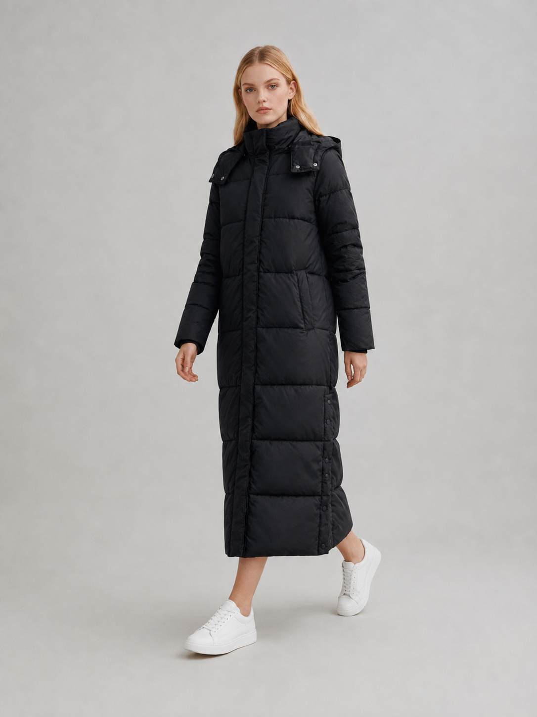 Women's Longline Hooded Puffer Coat