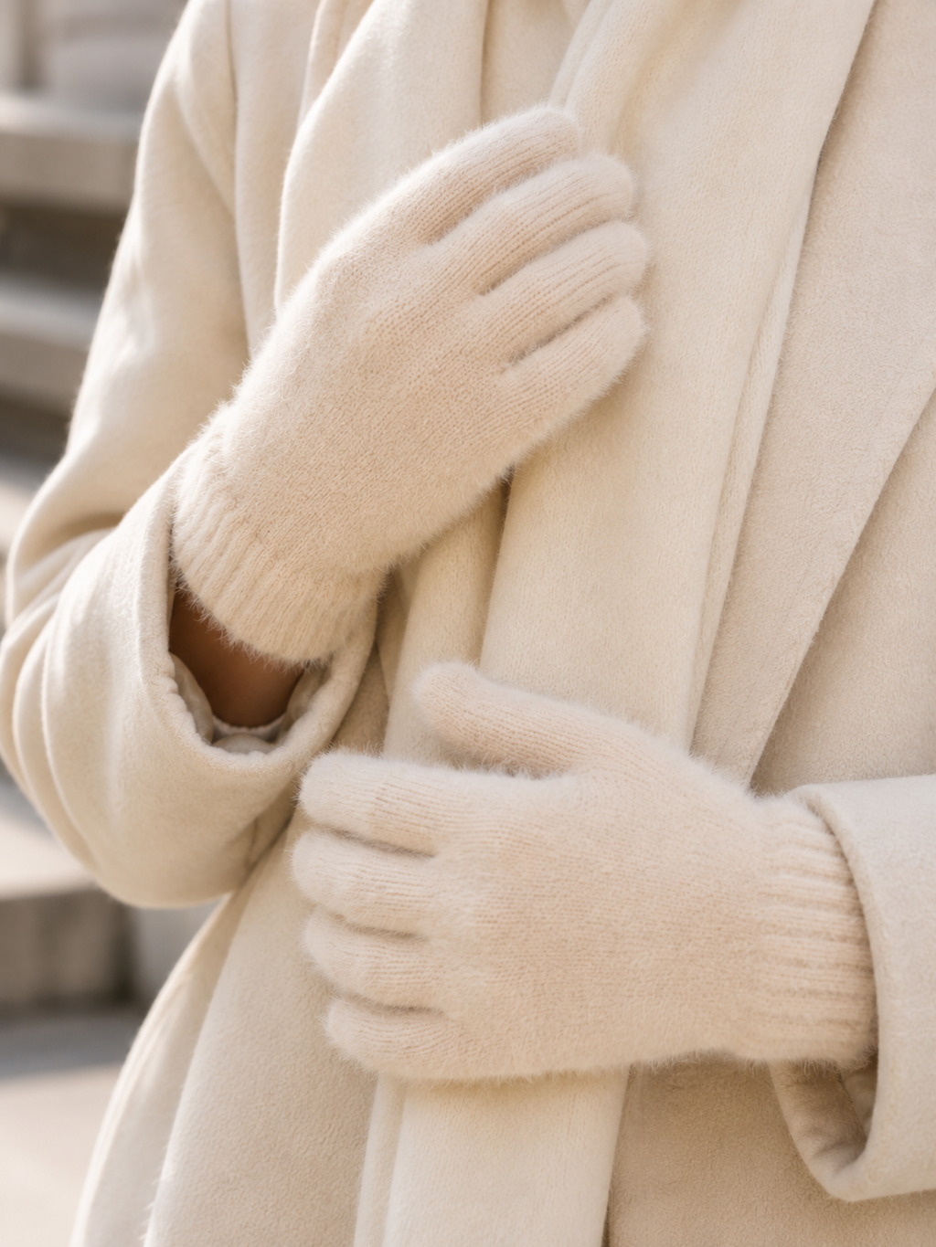 Women's Fluffy Knit Winter Gloves