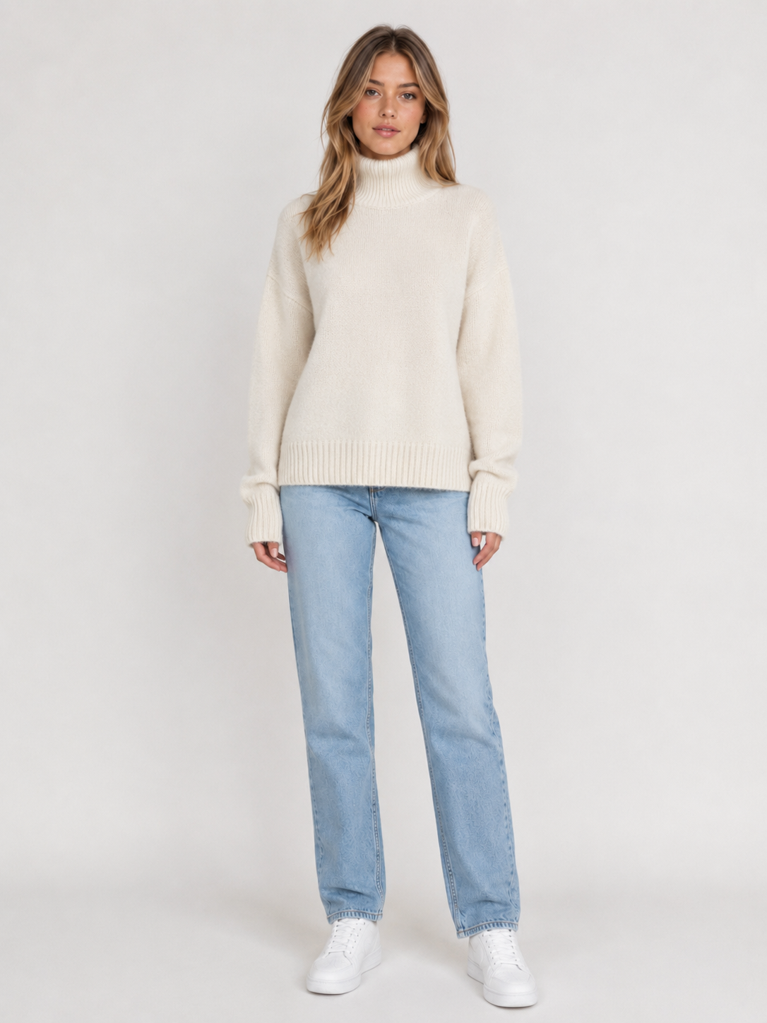 Women's Oversized Turtleneck Knit Jumper