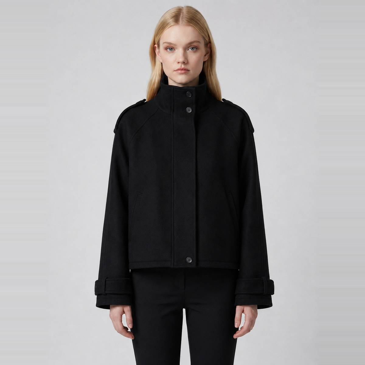 Women's Cropped Funnel-Neck Jacket Main image