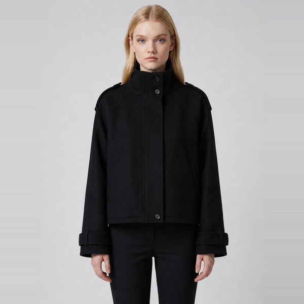 Women's Cropped Funnel-Neck Jacket