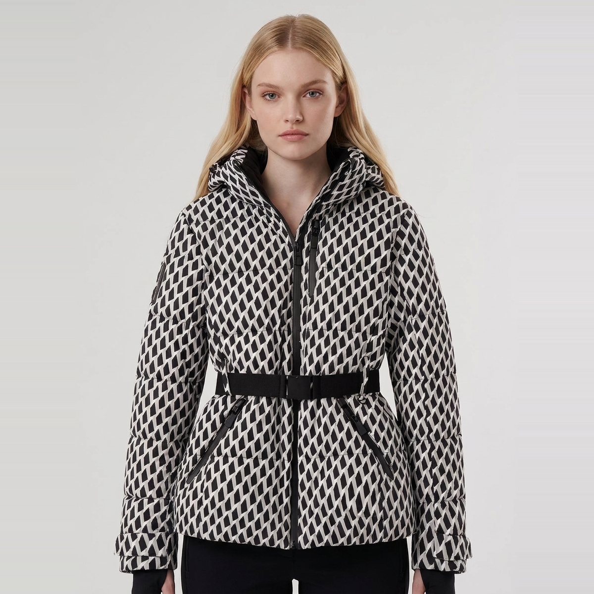 Women's Belted Puffer Ski Jacket Main image