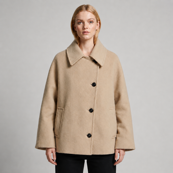 Women's Short Wool Blend Winter Coat